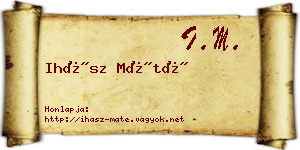 Ihász Máté névjegykártya